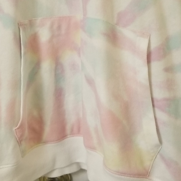 EUC Pastel Star Burst Swirl TieDye Kangaroo Hoodie - Picture 4 of 8